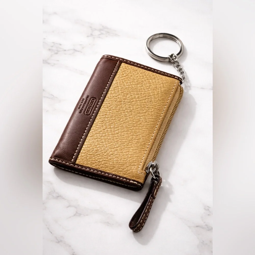 Coach‎ Gold and Brown Leather Accessory